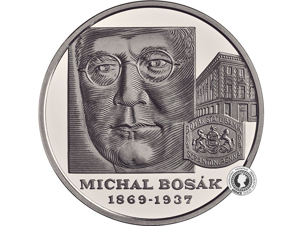 Strieborná minca Ag BK 10€ / 2019 - Michal Bosák – 150. výročie narodenia