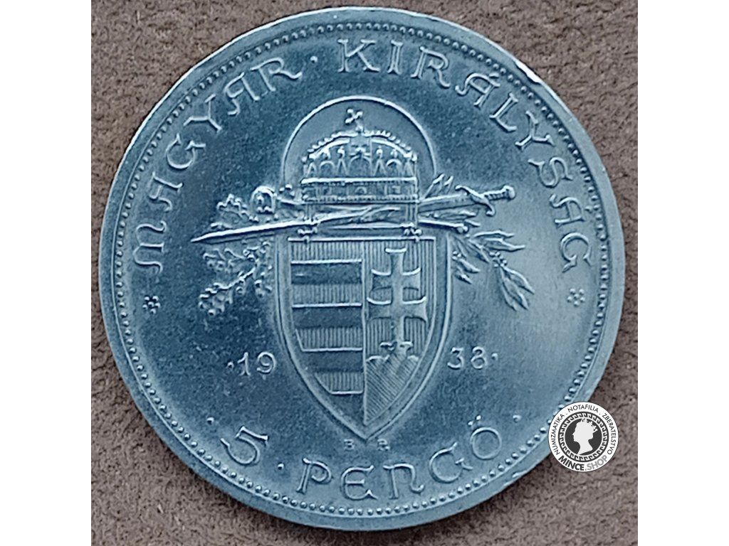 5 pengő - Regentské Maďarsko - 1938 - svätý Štefan
