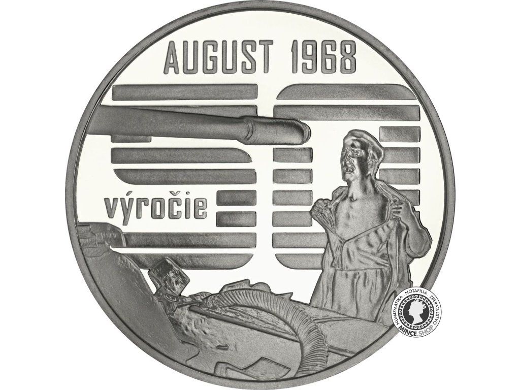 Strieborná minca Ag BK 10€ / 2018 - Nenásilný odpor občanov proti vstupu vojsk Varšavskej zmluvy v auguste 1968