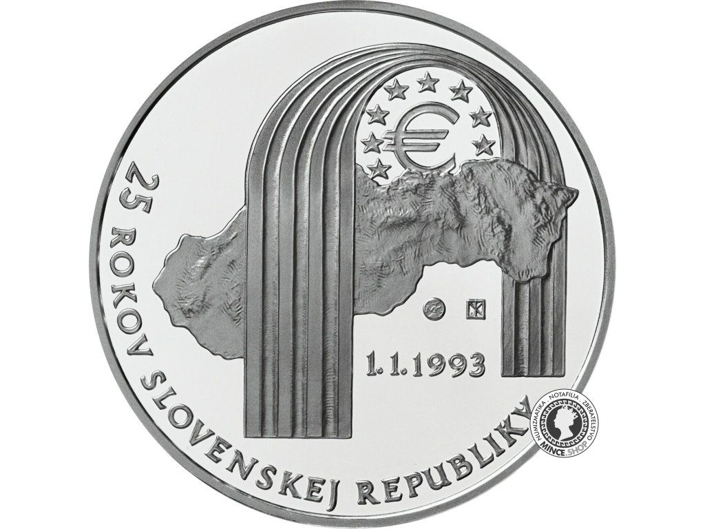 Strieborná minca Ag BK 25€ / 2018 - Vznik Slovenskej republiky – 25. výročie