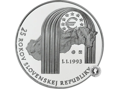 Strieborná minca Ag BK 25€ / 2018 - Vznik Slovenskej republiky – 25. výročie
