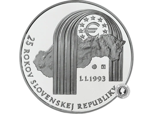 Strieborná minca Ag BK 25€ / 2018 - Vznik Slovenskej republiky – 25. výročie