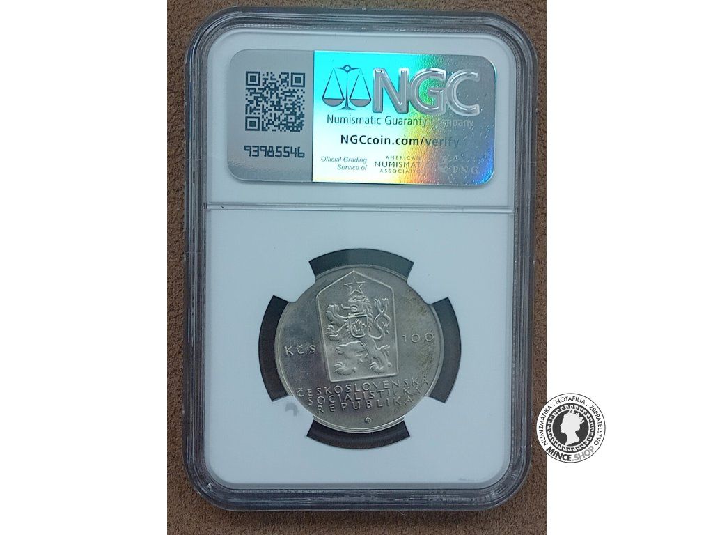 Strieborná minca 100 Kčs / 1983 - Karel Marx - kvalita PF 67