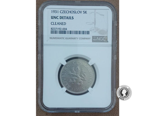5.koruna - 1.ČSR - 1931- UNC Details
