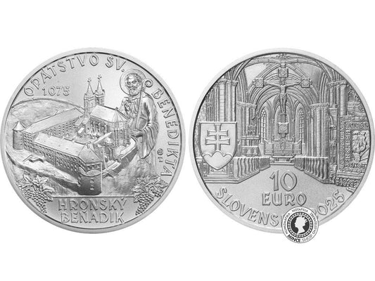 Strieborná minca 10€ (2025) BK - Benediktínske opátstvo v Hronskom Beňadiku - 950.výročie