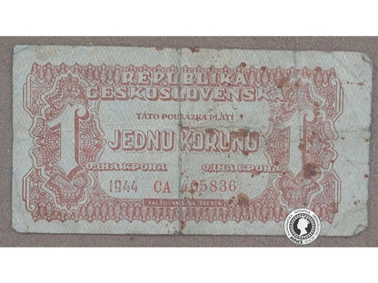 1 Korunová poukážka - 1944 - Česko-Slovensko