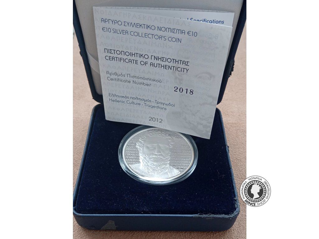 10€ strieborná minca 2012 Aeschylus - PROOF