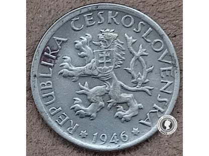 1 koruna - Česko-Slovensko - 1946