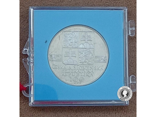 Strieborná minca 100 Kčs / 1993 - Slovenská Muzeálna Spoločnosť - kvalita PROOF
