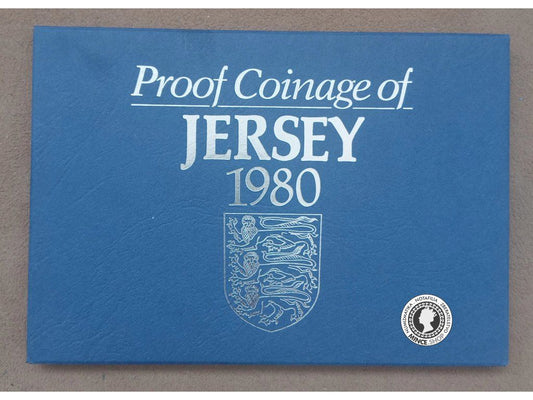 1980 PROOF Veľká Británia PROOF COINAGE OF JERSEY sada