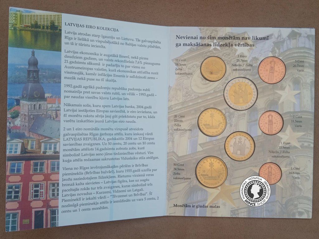 2004 Lotyšsko €URO VZORY sada