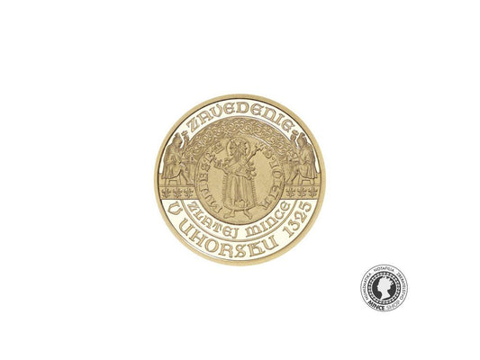 Zlatá zberateľská eurominca proof 100 eur / 2025 - Zavedenie zlatej mince – florénu v Uhorsku – 700. výročie