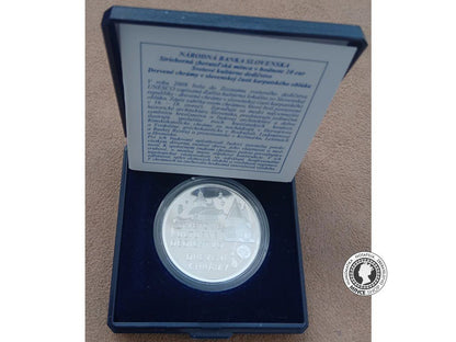 Strieborná minca Ag Proof 10€ / 2010 - Drevené chrámy v slovenskej časti karpatského oblúka