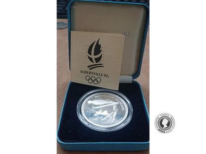 100 francs 1991 Francúzsko PROOF - Albertville 92 - Saut a ski moderne et de la Belle Époque