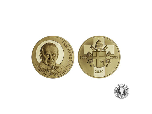 Sada medailí - Ján Pavol II. - 100. výročie narodenia - Au, Ag, mosadz