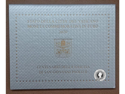 2€ Vatikán 2020 - CENTERARIO DELLA NASCITTA DI SAN GIOVANNI PAOLO II.