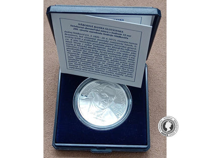 Strieborná minca Ag 10 €/2020 proof Andrej Sládkovič - 200. výročie narodenia