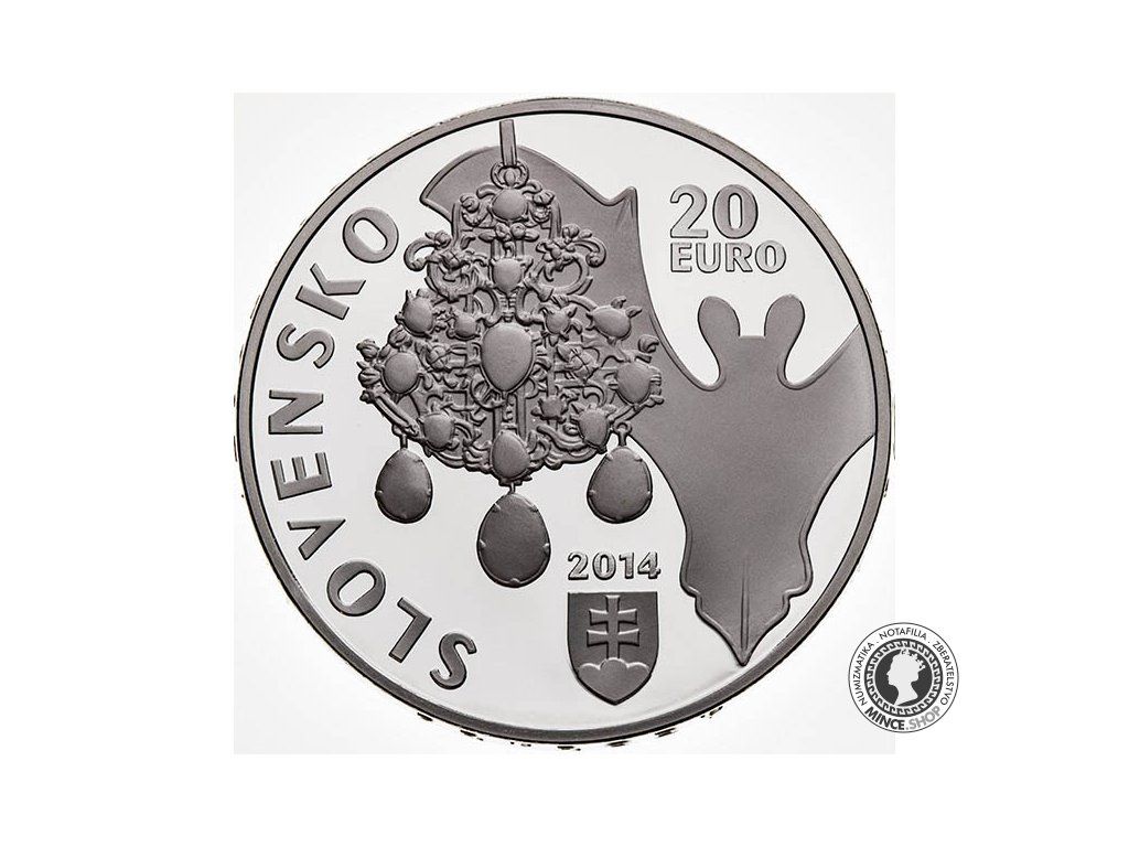 20 EUR 2014 PROOF - Chránený areál Dubnícke bane – nálezisko opálov