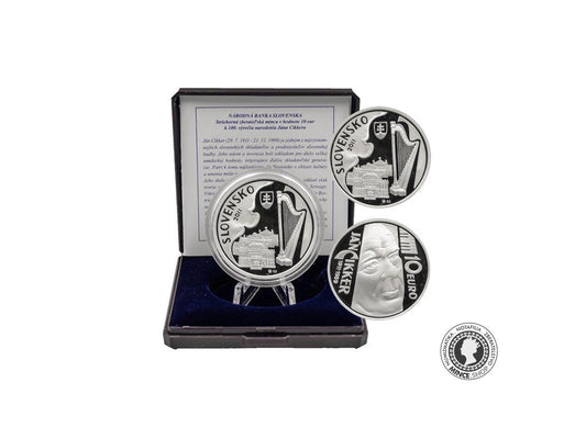 Strieborná minca Ag Proof 10€ / 2011 - Ján Cikker – 100. výročie narodenia
