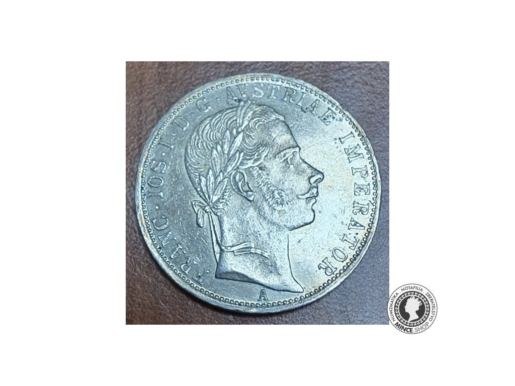 Strieborná minca 1 zlatník / florin, 1861 Franc Joseph I. Rakúsko - Mincovňa "A" - Viedeň